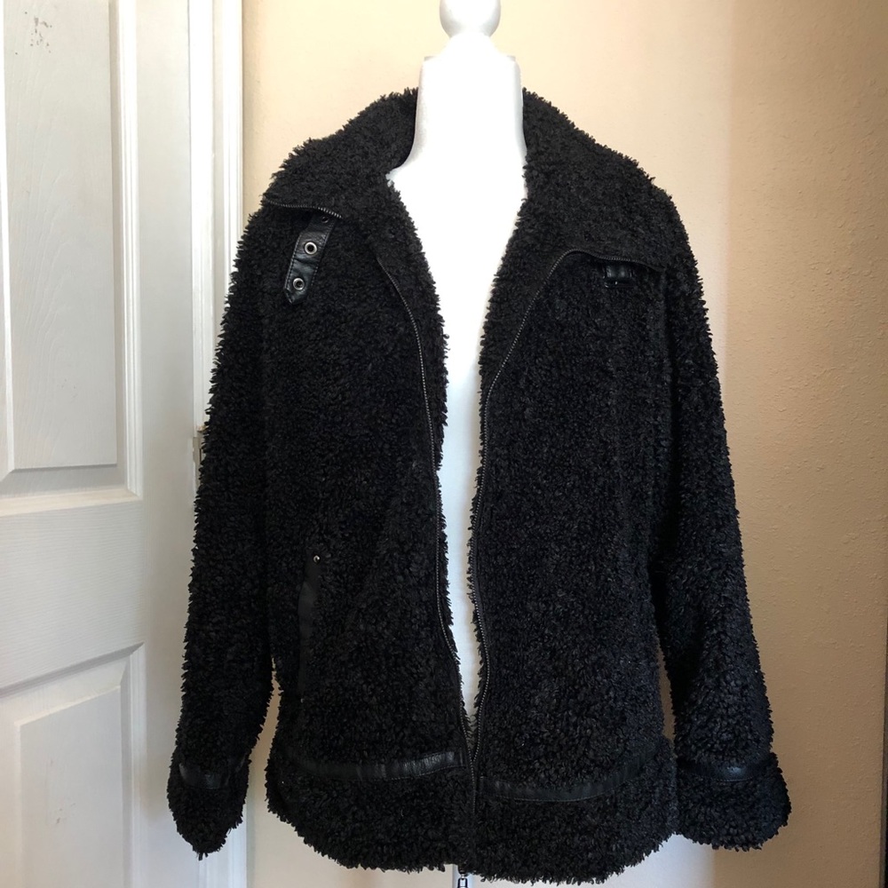Madden Girl Faux Fur Black Jacket Size M